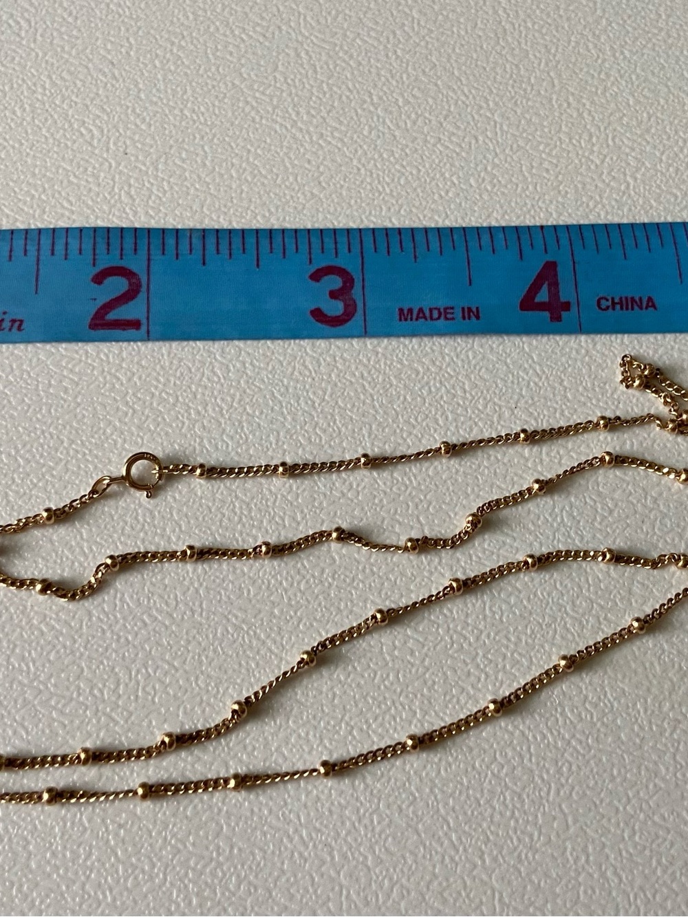 Delicate 10K Gold （Marked）Station Chain Necklace 2.7g